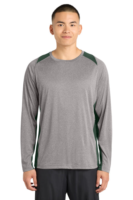 Sport-Tek Men's   Long Sleeve Heather Colorblock Contender   Tee