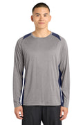Sport-Tek Men's   Long Sleeve Heather Colorblock Contender   Tee