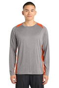 Sport-Tek Men's   Long Sleeve Heather Colorblock Contender   Tee