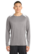 Sport-Tek Men's   Long Sleeve Heather Colorblock Contender   Tee