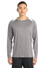 Sport-Tek Men's   Long Sleeve Heather Colorblock Contender   Tee