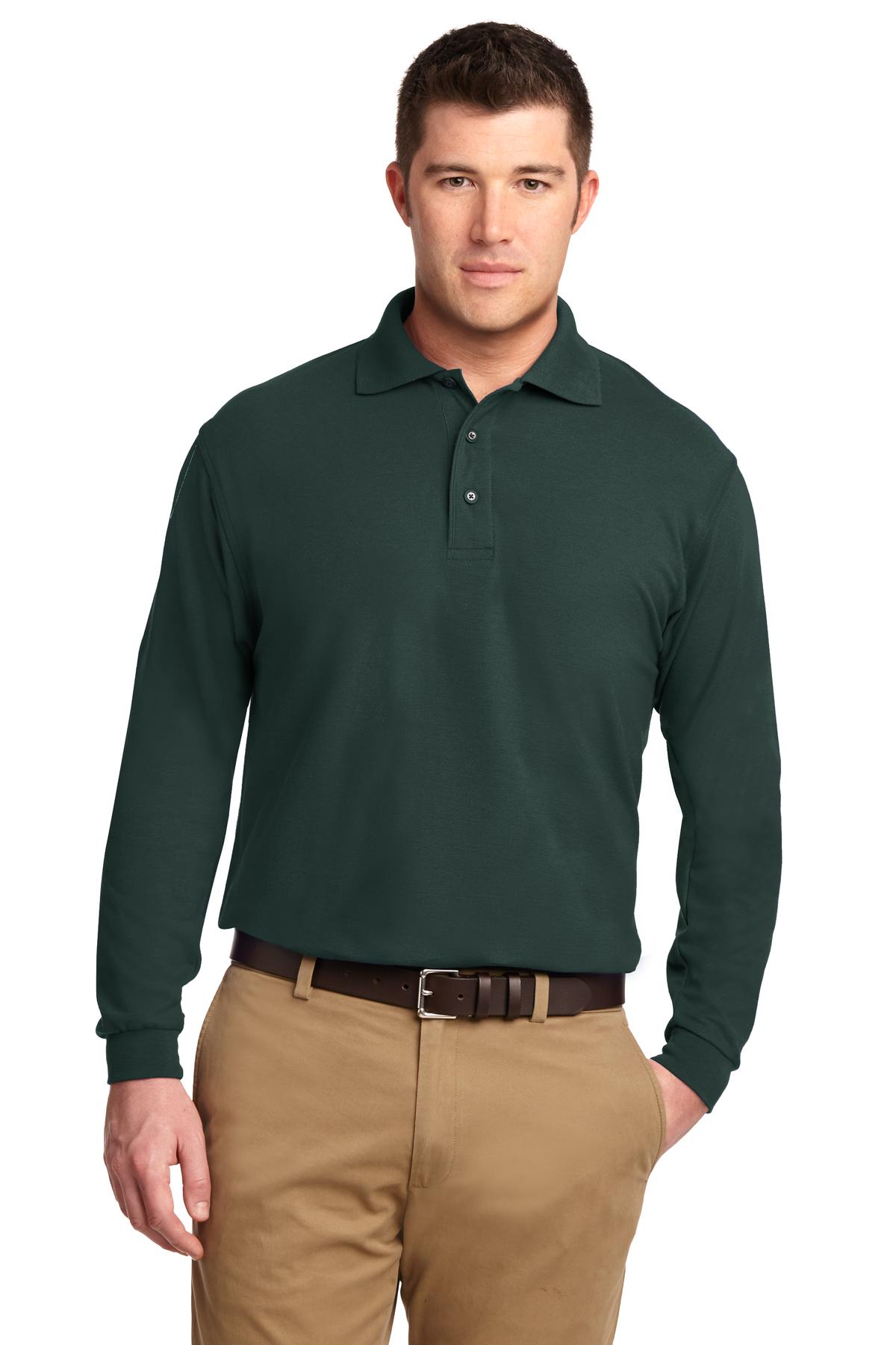 Port Authority Men's   Silk Touch Long Sleeve Polo