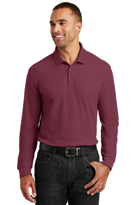 Port Authority Men's   Long Sleeve Core Classic Pique Polo-1