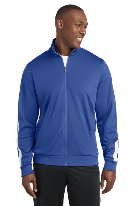 Sport-Tek Men's    Tricot Sleeve Stripe Track Jacket