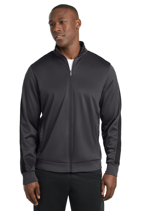 Sport-Tek Men's    Tricot Sleeve Stripe Track Jacket