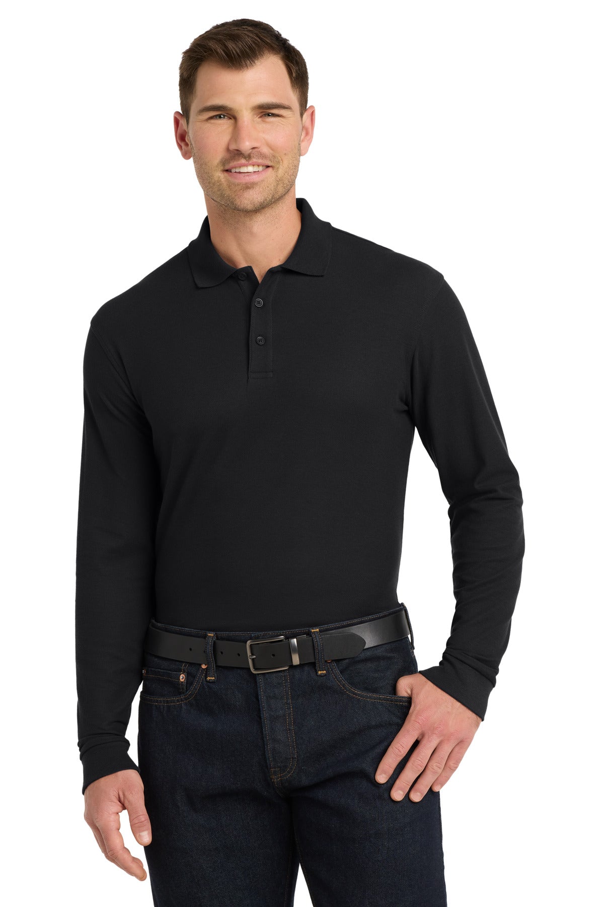 Port Authority Men's   Long Sleeve Core Classic Pique Polo