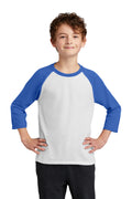 Port & Co Youth   Core Blend 3/4-Sleeve Raglan Tee