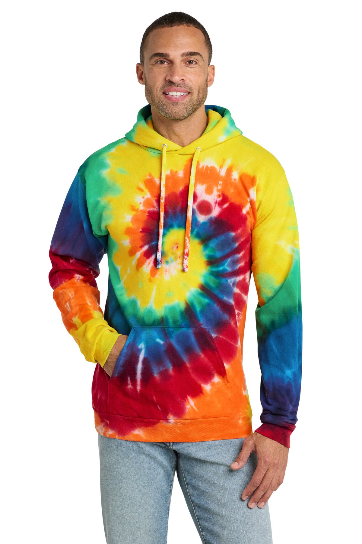 Port & Co Men's   Tie-Dye Pullover Hooded Sweatshirt