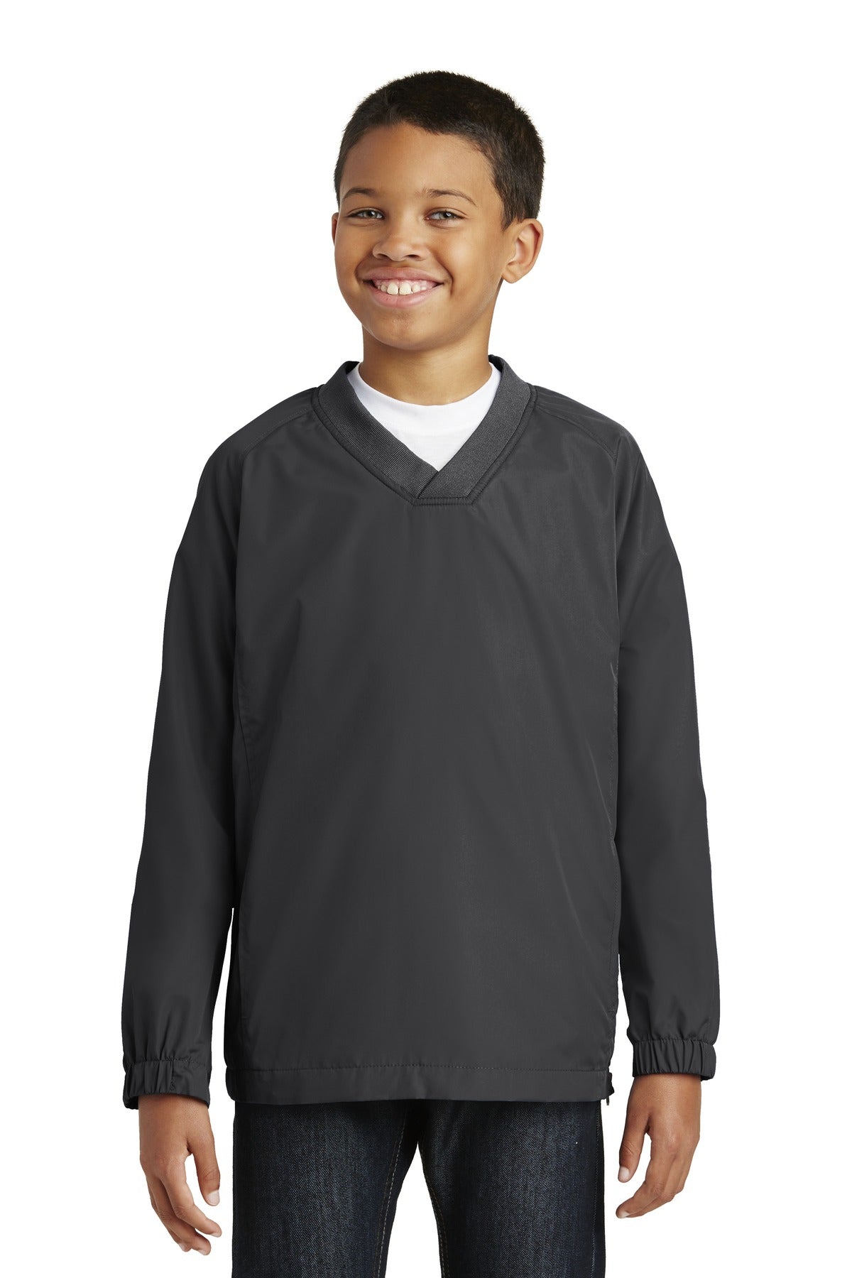 Sport-Tek ®  Youth V-Neck Raglan Wind Shirt