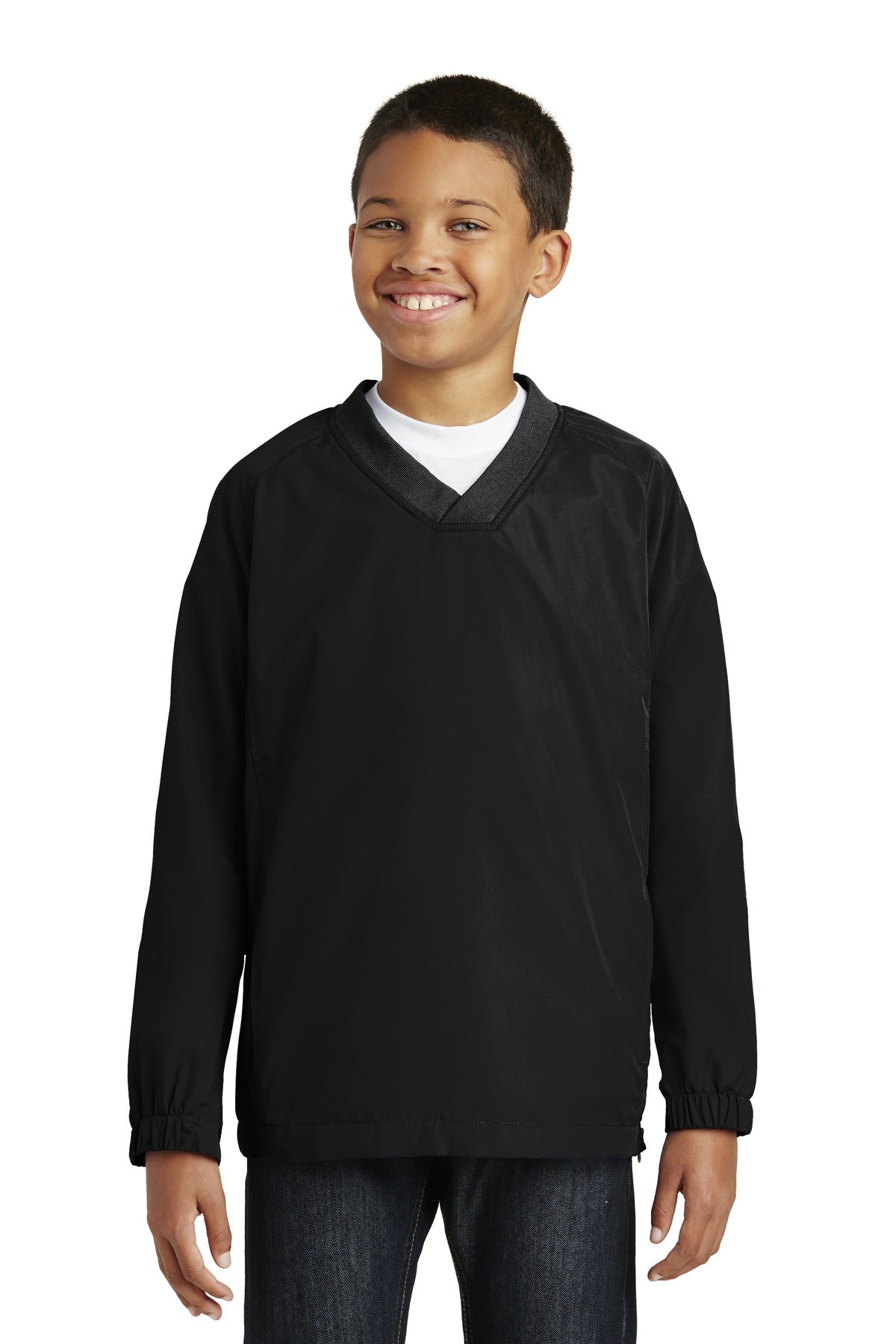 Sport-Tek ®  Youth V-Neck Raglan Wind Shirt-1