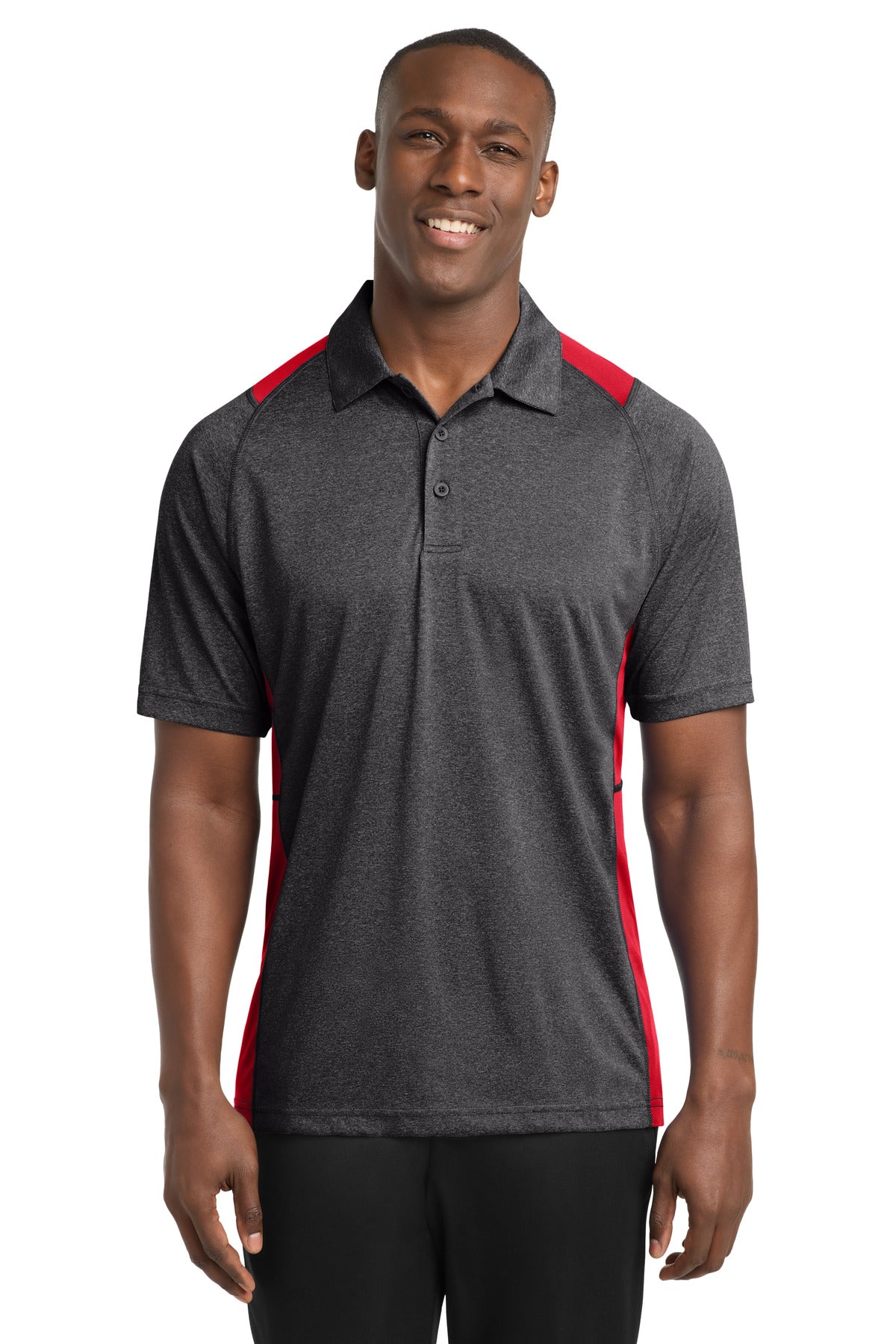 Sport-Tek Men's   Heather Colorblock Contender   Polo