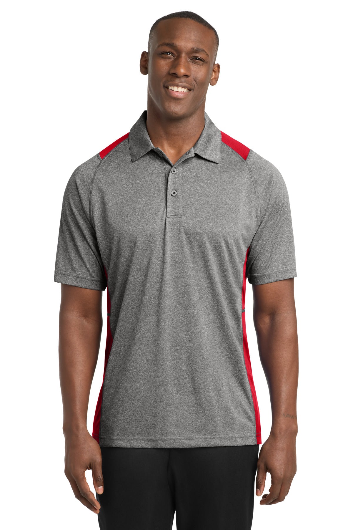 Sport-Tek Men's   Heather Colorblock Contender   Polo