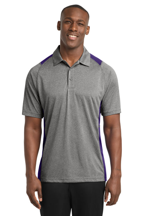 Sport-Tek Men's   Heather Colorblock Contender   Polo