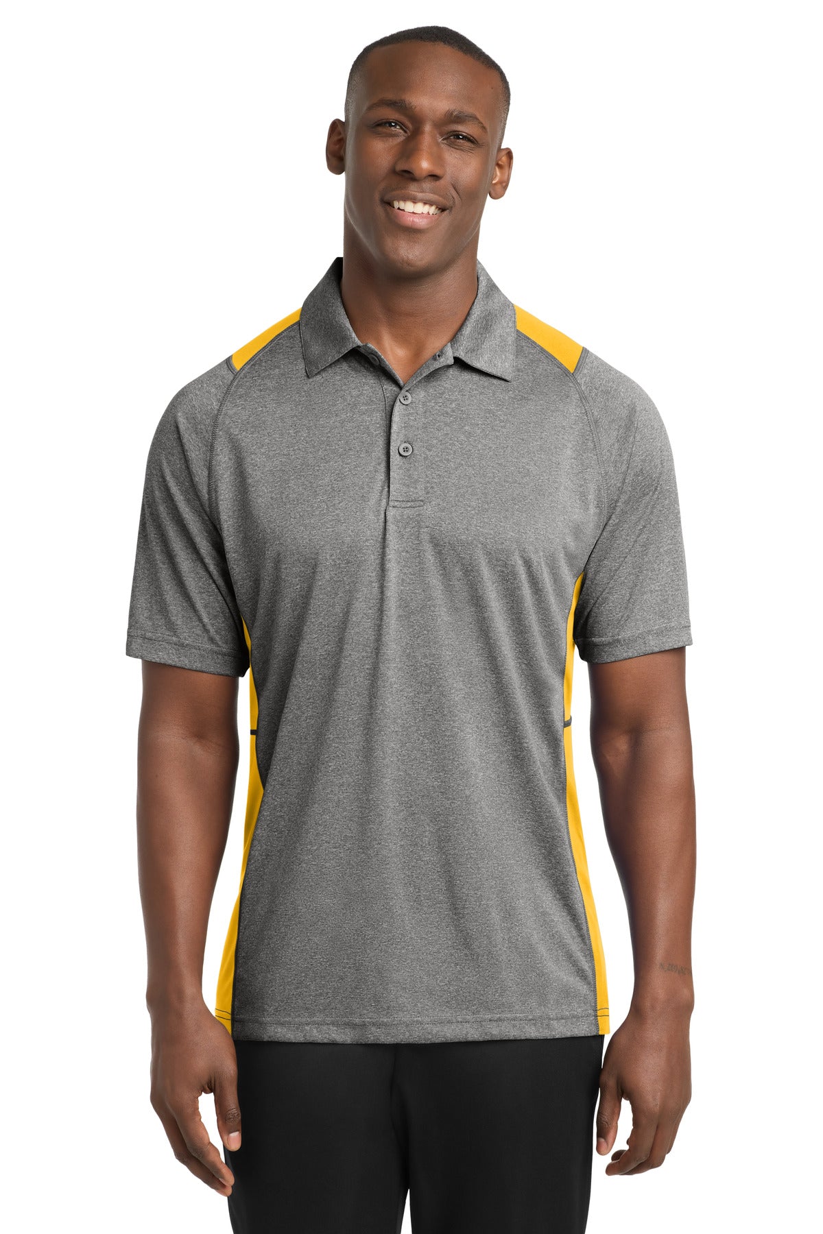 Sport-Tek Men's   Heather Colorblock Contender   Polo