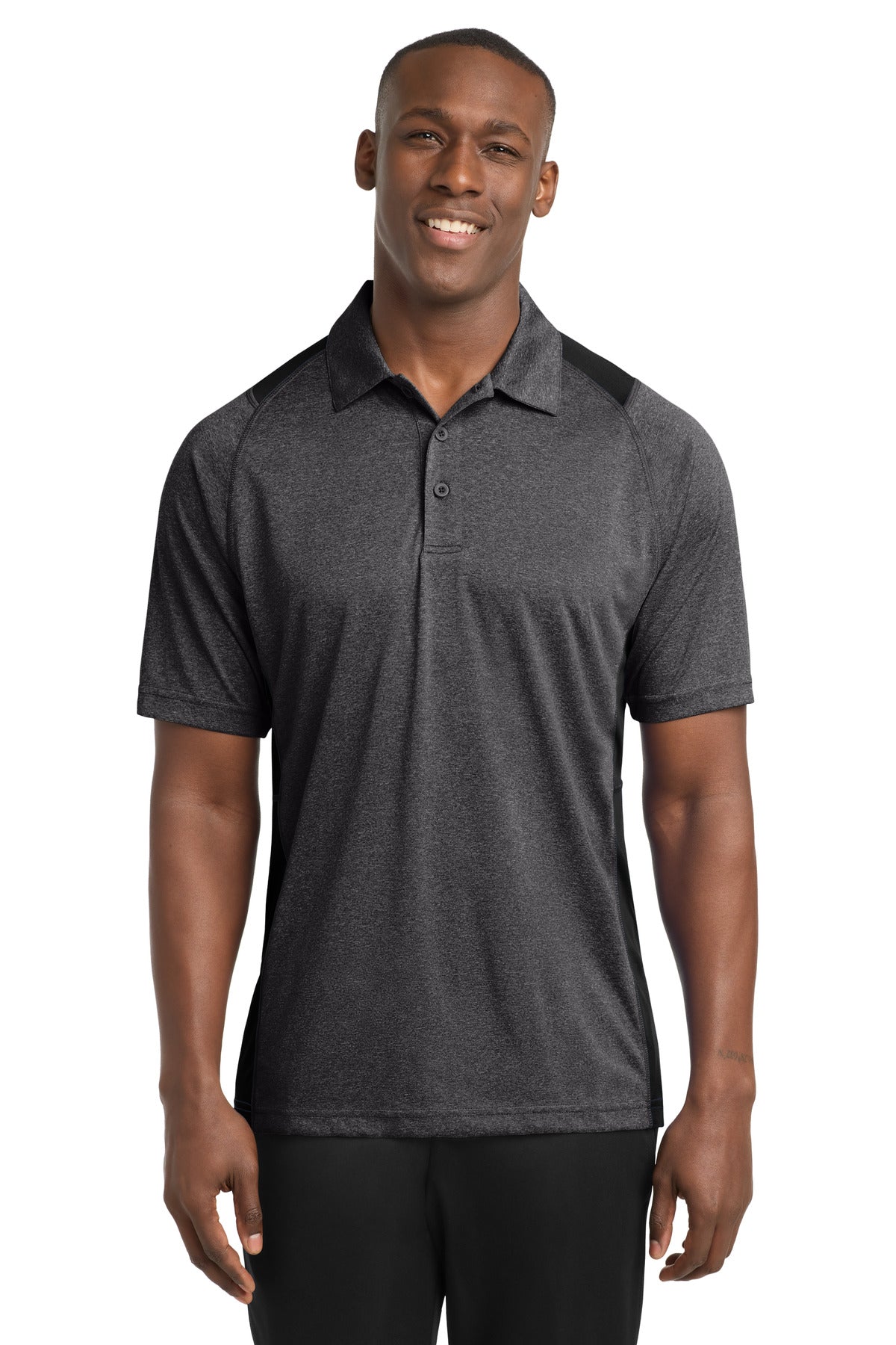 Sport-Tek Men's   Heather Colorblock Contender   Polo