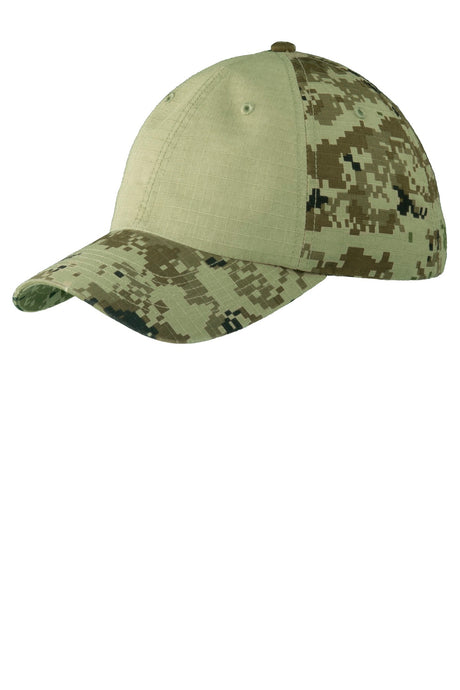 Port Authority    Colorblock Digital Ripstop Camouflage Cap-1