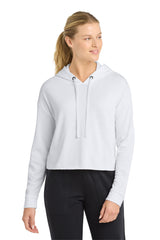Sport-Tek Women's    PosiCharge    Tri-Blend Wicking Fleece Crop Hooded Pullover LST298
