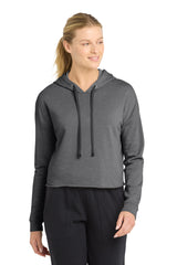 Sport-Tek Women's    PosiCharge    Tri-Blend Wicking Fleece Crop Hooded Pullover LST298