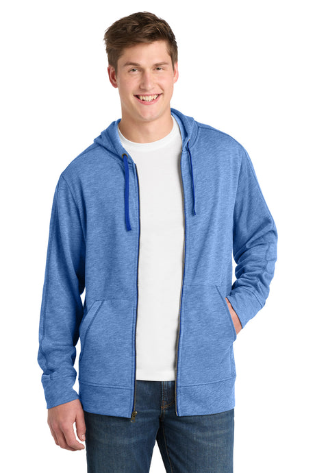 Sport-Tek Men's    PosiCharge    Tri-Blend Wicking Fleece Full-Zip Hooded Jacket ST293