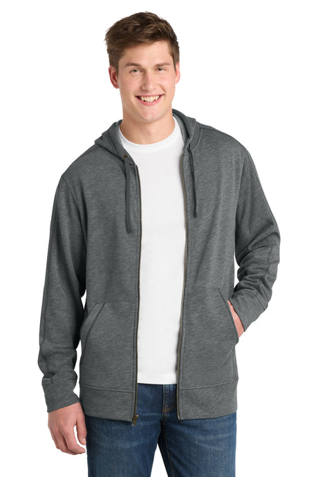 Sport-Tek Men's    PosiCharge    Tri-Blend Wicking Fleece Full-Zip Hooded Jacket ST293