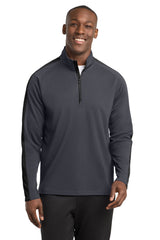 Sport-Tek Men's   Sport-Wick   Textured Colorblock 1/4-Zip Pullover