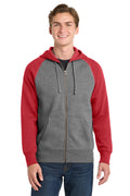 Sport-Tek Men's   Raglan Colorblock Full-Zip Hooded Fleece Jacket