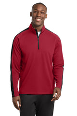 Sport-Tek Men's   Sport-Wick   Textured Colorblock 1/4-Zip Pullover