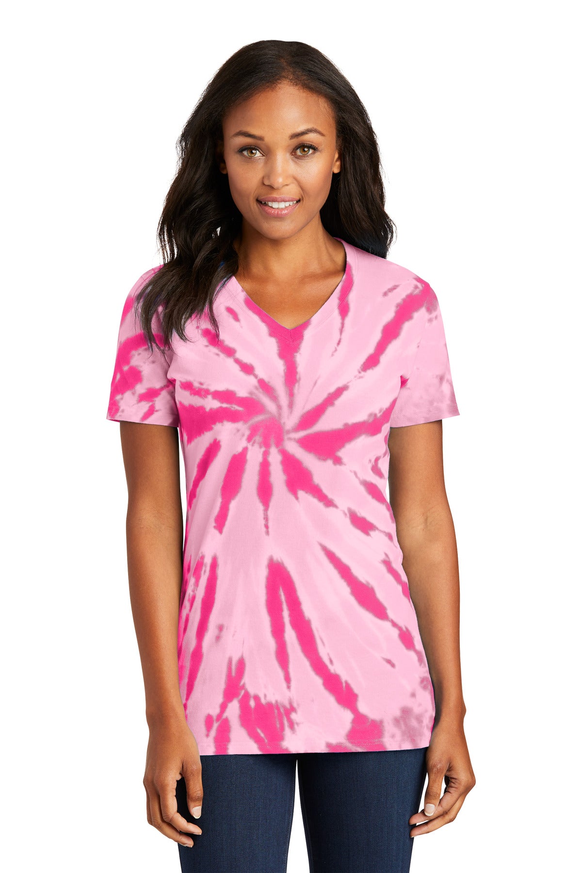 Port & Co Women's   Tie-Dye V-Neck Tee