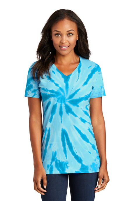 Port & Co Women's   Tie-Dye V-Neck Tee