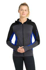 Sport-Tek Women's   Tech Fleece Colorblock Full-Zip Hooded Jacket