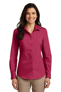 Port Authority Women's   Long Sleeve Carefree Poplin Shirt-1