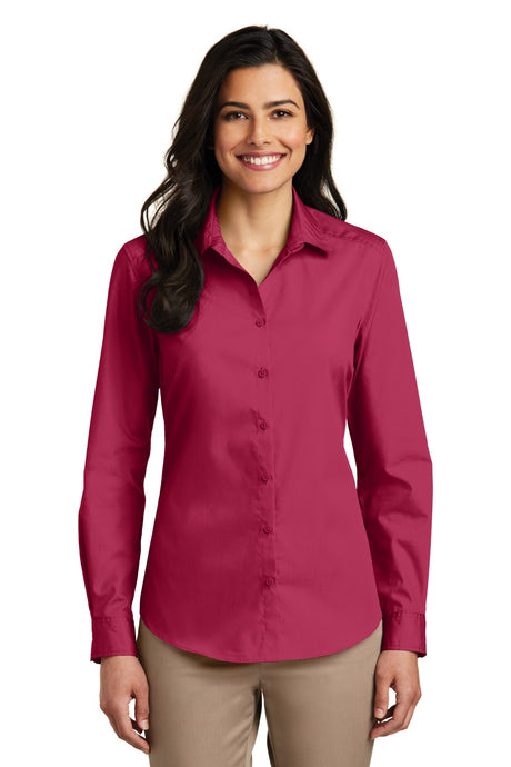 Port Authority Women's   Long Sleeve Carefree Poplin Shirt-1