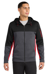 Sport-Tek Men's   Tech Fleece Colorblock Full-Zip Hooded Jacket