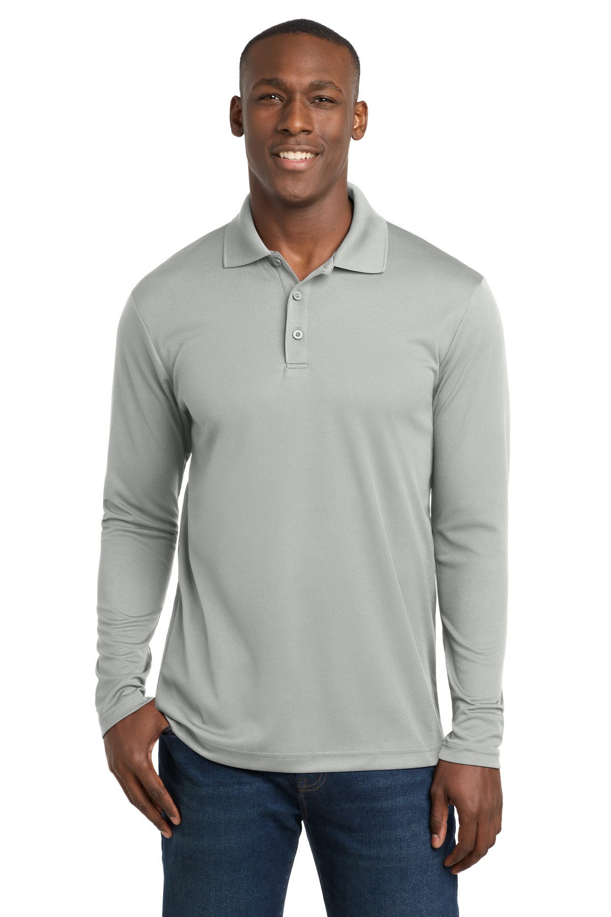 Sport-Tek Men's    PosiCharge    RacerMesh    Long Sleeve Polo