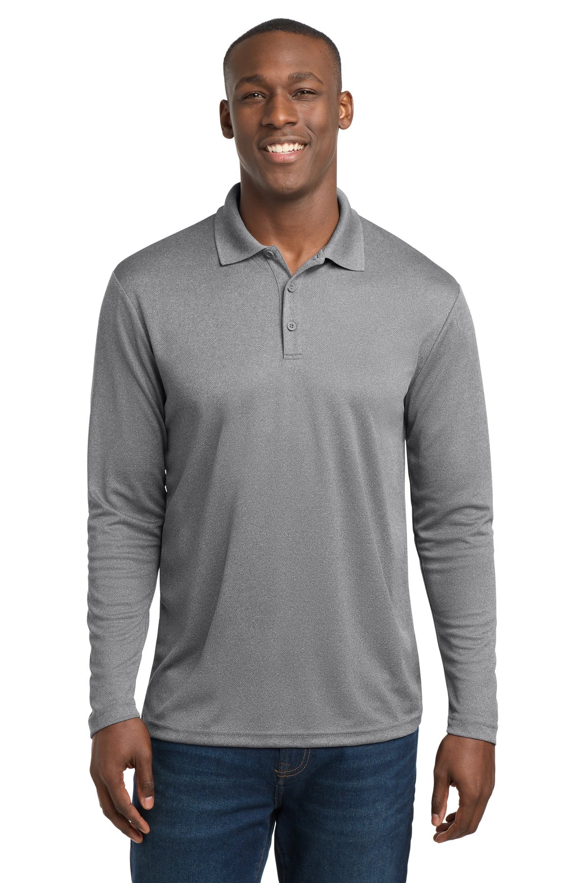 Sport-Tek Men's    PosiCharge    RacerMesh    Long Sleeve Polo