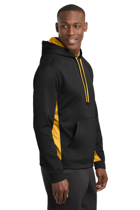 Sport-Tek Men's   Sport-Wick   Fleece Colorblock Hooded Pullover