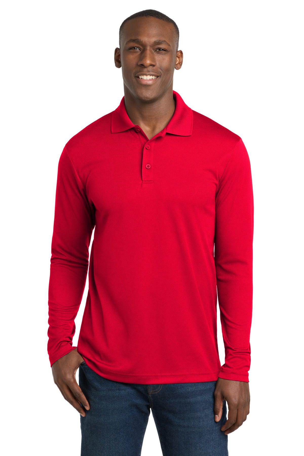 Sport-Tek Men's    PosiCharge    RacerMesh    Long Sleeve Polo