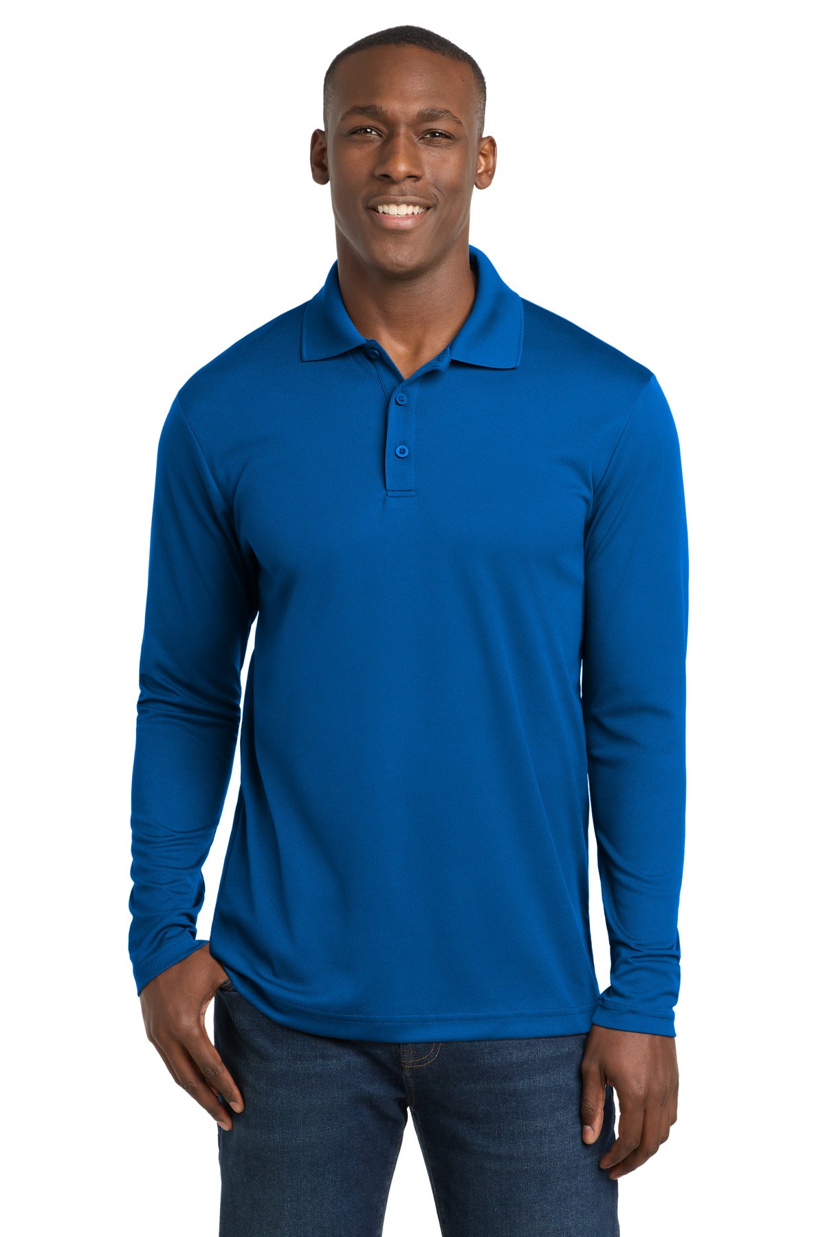 Sport-Tek Men's    PosiCharge    RacerMesh    Long Sleeve Polo