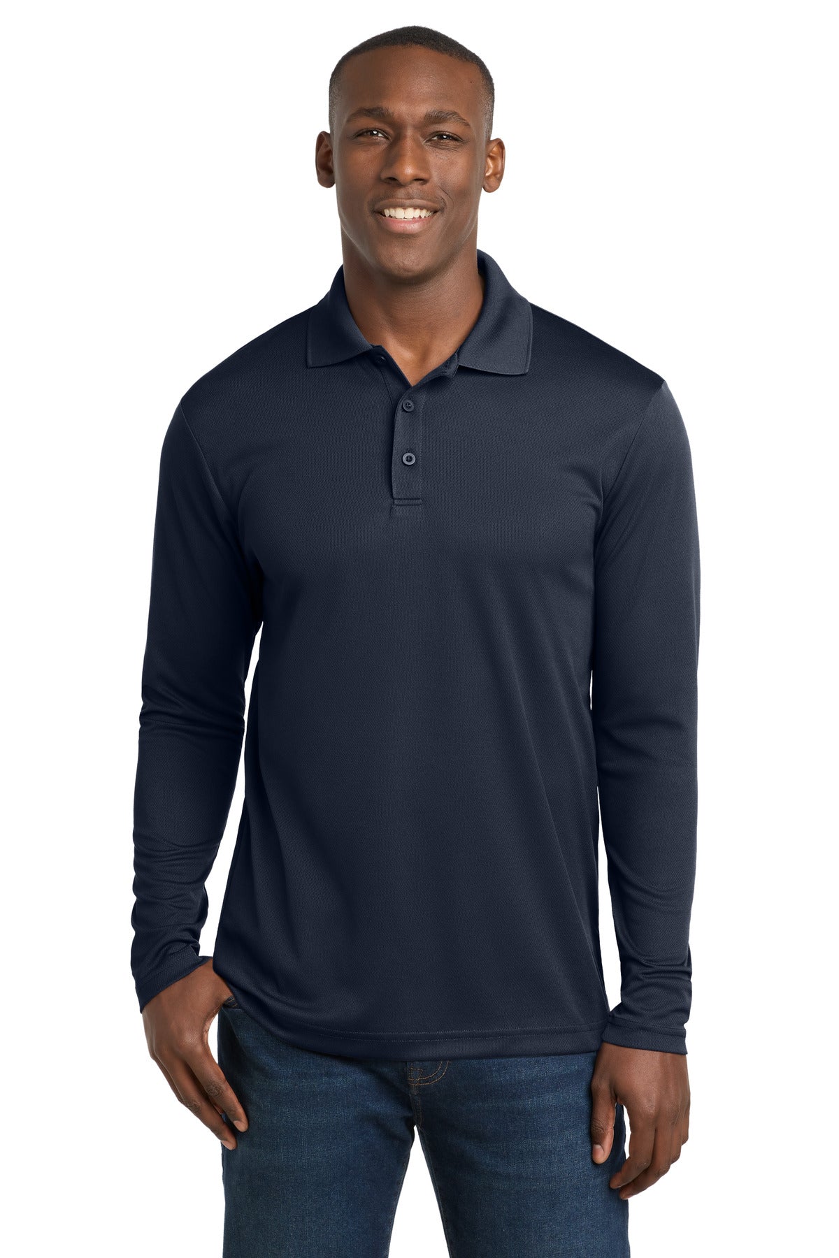 Sport-Tek Men's    PosiCharge    RacerMesh    Long Sleeve Polo