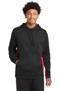 Sport-Tek Men's   Sport-Wick   CamoHex Fleece Colorblock Hooded Pullover