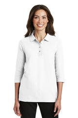 Port Authority Women's   Silk Touch 3/4-Sleeve Polo-1