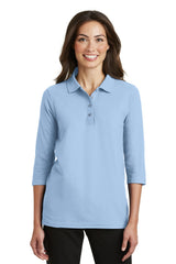 Port Authority Women's   Silk Touch 3/4-Sleeve Polo-1