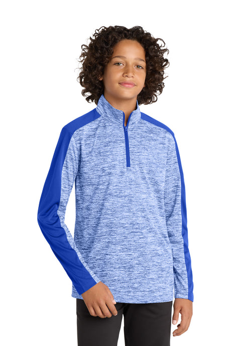 Sport-Tek Youth    PosiCharge    Electric Heather Colorblock 1/4-Zip Pullover