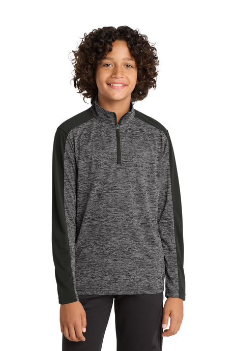Sport-Tek Youth    PosiCharge    Electric Heather Colorblock 1/4-Zip Pullover
