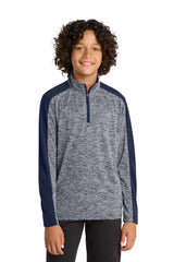Sport-Tek Youth    PosiCharge    Electric Heather Colorblock 1/4-Zip Pullover