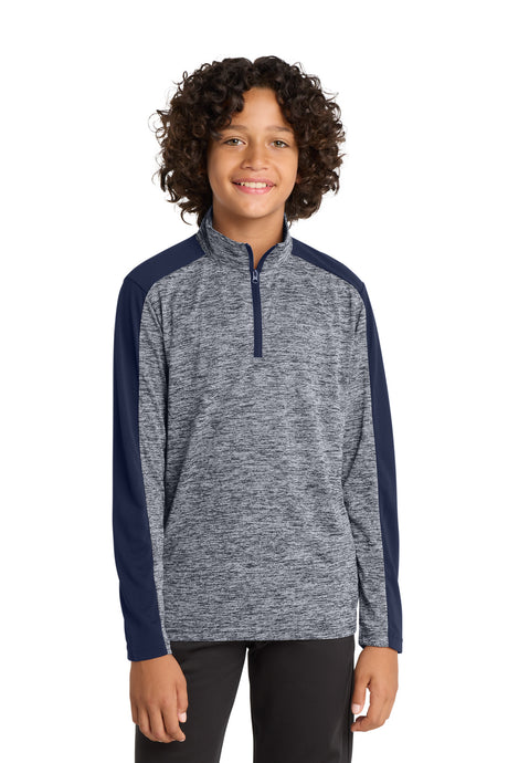Sport-Tek Youth    PosiCharge    Electric Heather Colorblock 1/4-Zip Pullover