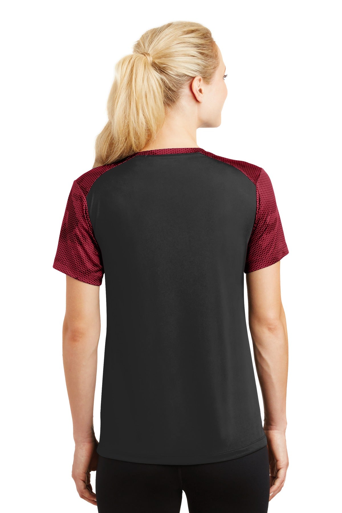 Sport-Tek Women's   CamoHex Colorblock V-Neck Tee-2