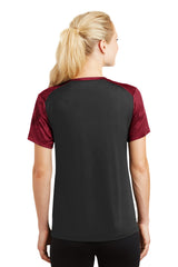Sport-Tek Women's   CamoHex Colorblock V-Neck Tee-2
