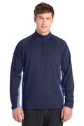 Sport-Tek Men's   Sport-Wick   Stretch Contrast 1/4-Zip Pullover