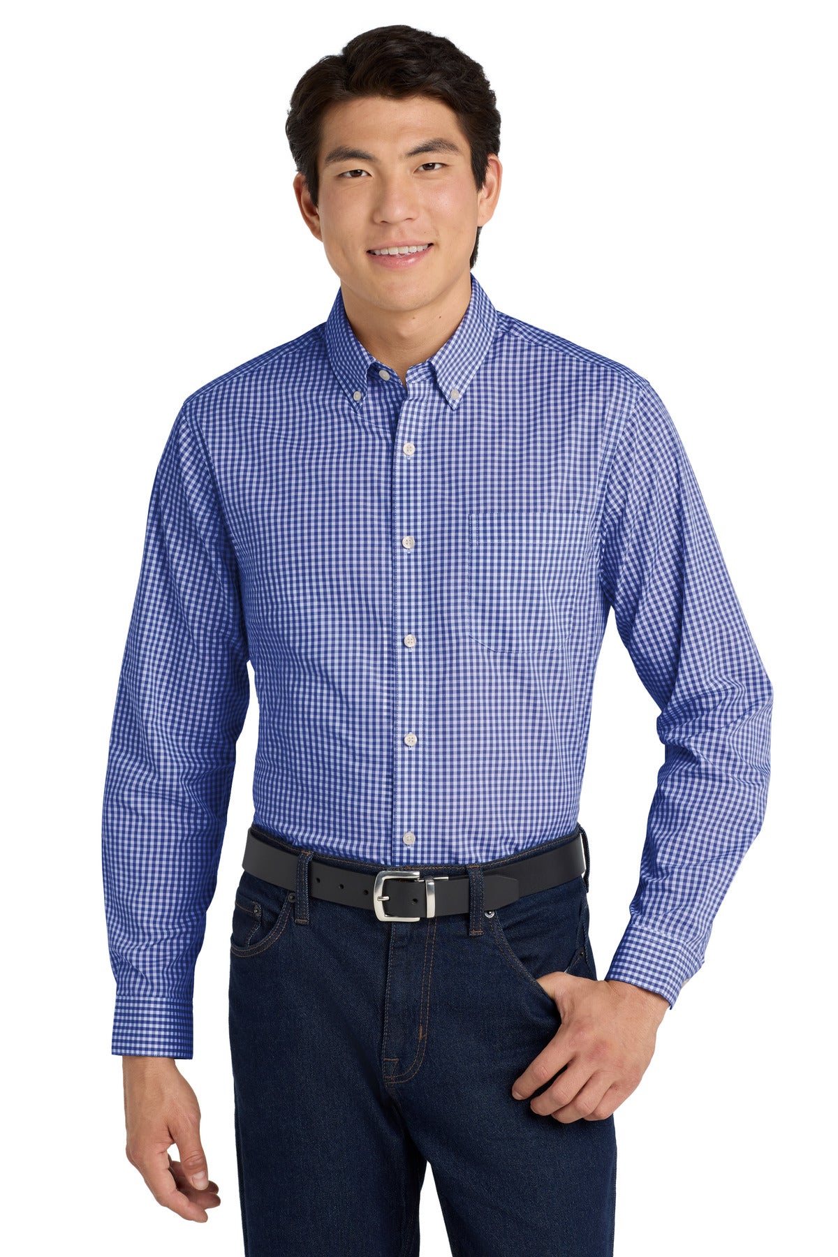 Port Authority Men's    Broadcloth Gingham Easy Care Shirt W644